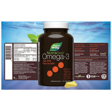 NutraSea DHA Liquid GelsFresh Mint 60 Count by NutraSea