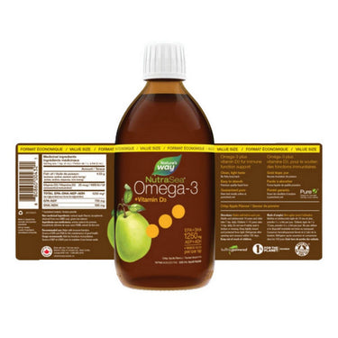 NutraSea Omega-3 + Vitamin D Crisp Apple Flavour 16.9 Oz by NutraSea