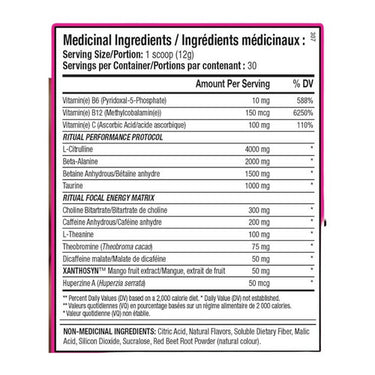 ANS Performance, Ritual PreWorkout Pink Lemonade, 360 Grams