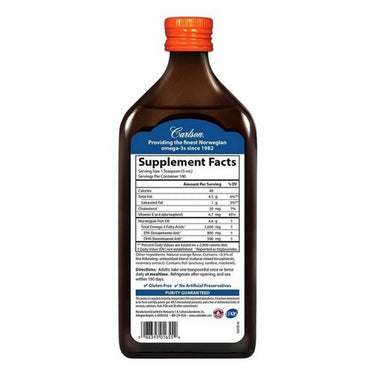 Carlson, Fish Oil Liquid Orange, 500 Ml