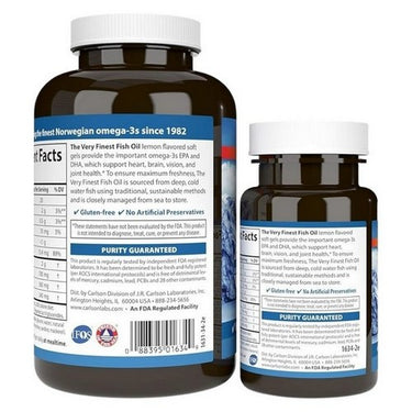 Carlson, Fish Oil Softgels Lemon, 150 Count