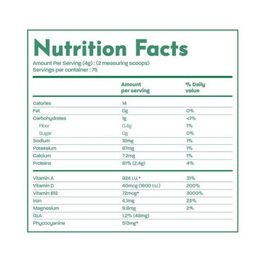 Land Art, Spirulina Extra Mint, 300 Grams