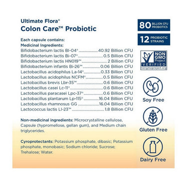 Renew Life, Ultimate Flora Colon Care Probiotic, 80 Billion, 30 Vegetarian Capsules