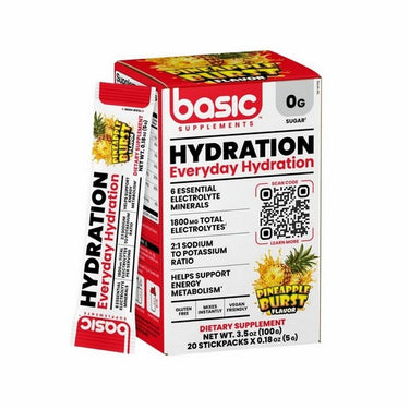 Basic Hydration Pineapple Burst 100 Grams (Pack Of 20) by Basic Supplements