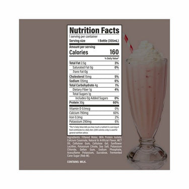 Raw Protein Shake Strawberry 355 Ml (Pack Of 12) by BUM Energy