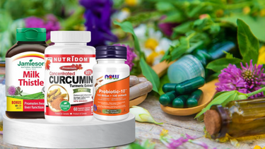 Herbal detox teas, probiotics, and natural supplements for spring body cleanse and energy boost