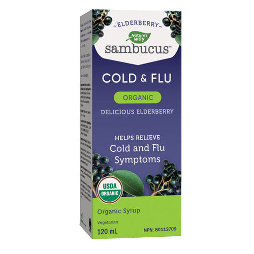 Sambucus Organic Elderberry Cold & Flu Syrup 120 ml by Nature's Way