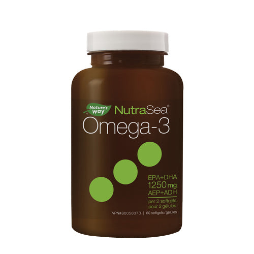 Omega-3 Liquid Gels Fresh Mint 60 Count by NutraSea
