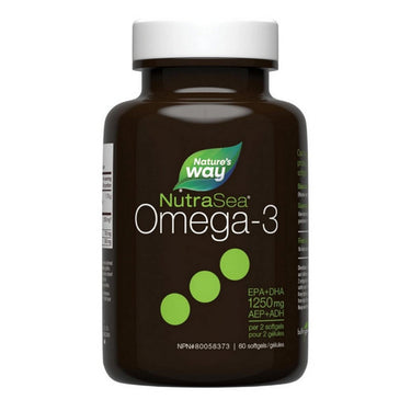Omega-3 Liquid Gels Fresh Mint 60 Count by NutraSea