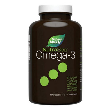 Omega-3 Liquid Gels Fresh Mint 150 Count by NutraSea