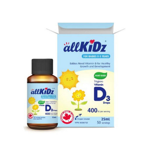 Vegan Vitamin D3 Drops 25 Ml by Allkidz Naturals Inc.