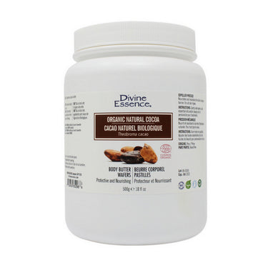 Organic Essential Oil Cocoa Butter (Wafers) 500 Grams by Divine Essence