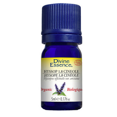 Divine Essence, Organic Essential Oil Hyssop 1.8 Cineole, 5 Ml