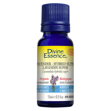 Divine Essence, Organic Essential Oil Lavender Hybrid Super, 15 Ml
