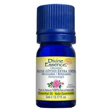 Divine Essence, Organic Essential Oil Rose (Otto) Extra 100%, 5 Ml