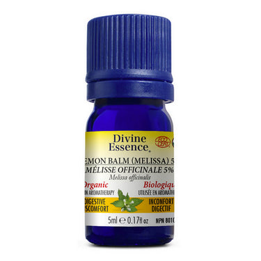 Organic Essential Oil Lemon Balm (Melissa) 5% 5 Ml by Divine Essence