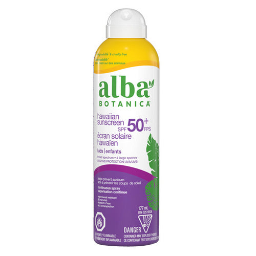 Kids Continuous Spray Sunscreen SPF 50 177 Ml by Alba Botanica