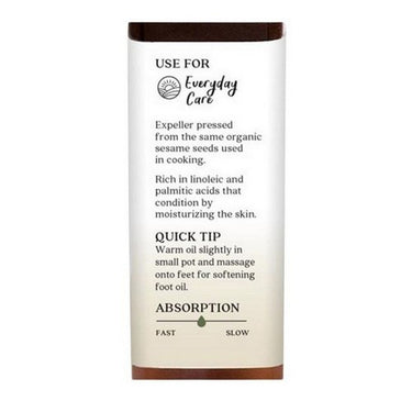 Organic Sesame Skin Care Oil 118 Ml by Aura Cacia