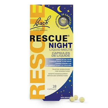 Rescue Night Liquid Melts Natural Orange Vanilla 28 Capsules by Bach