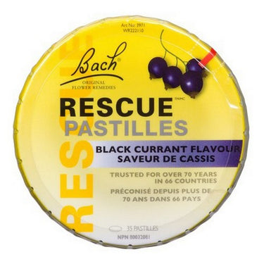 Rescue Pastilles Black Currant Flavour 50 Grams by Bach