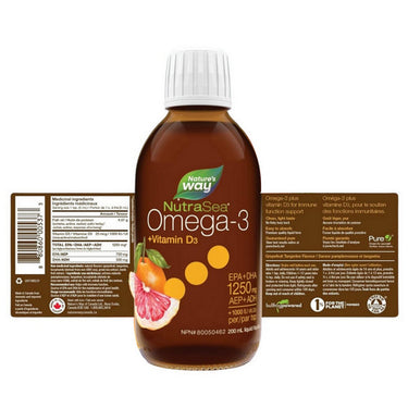 NutraSea+D Omega-3 Grapefruit Tangerine 6.8 Oz by NutraSea
