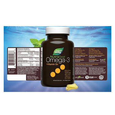 NutraSea+D Omega-3 Liquid Gels Fresh Mint 60 Count by NutraSea