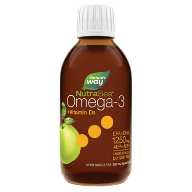 NutraSea Omega-3 + Vitamin D Crisp Apple Flavour 200 ml by NutraSea