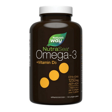 NutraSea+ D Omega-3 Liquid Gels Fresh Mint 150 Count by NutraSea