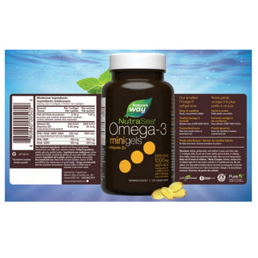 NutraSea+D Omega-3 Mini Gels Fresh Mint 120 Softgels by NutraSea