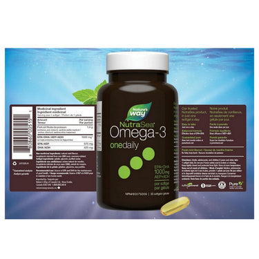 NutraSea Omega3 One Daily Liquid Gels Fresh Mint 30 Count by NutraSea