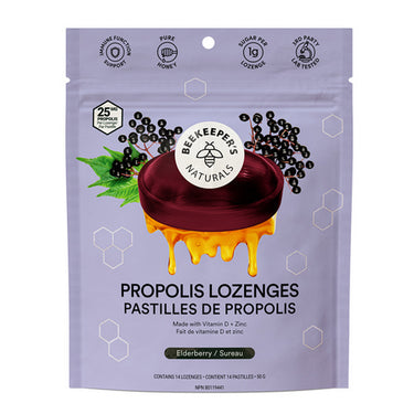 BeeKeeper's Natural, Propolis Lozenges Elderberry, 50 Grams