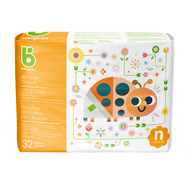 Newborn Diapers 32 Count by Babyganics