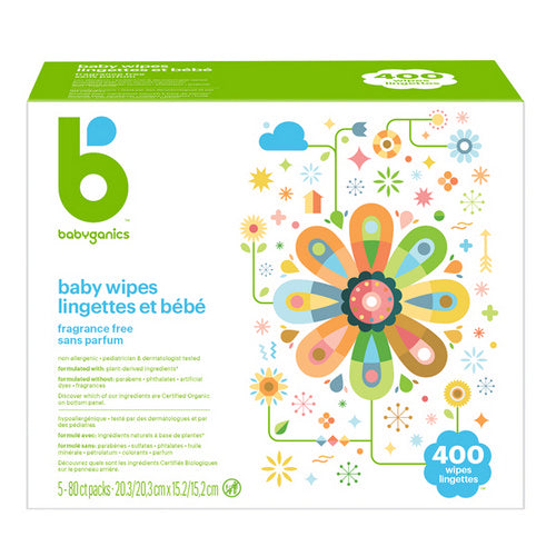 Baby Wipes 400 Count by Babyganics