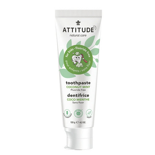 Kids Toothpaste Fluoride Free Coconut Mint 120 Grams by Attitude