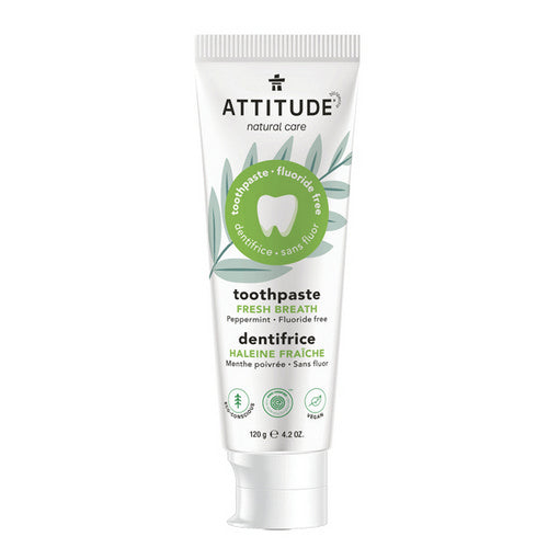 Adult Toothpaste Fluoride Free Fresh Breath 120 Grams by Attitude