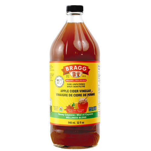 Apple Cider Vinegar With Honey Cayenne 946 Ml by Bragg Live Food Products