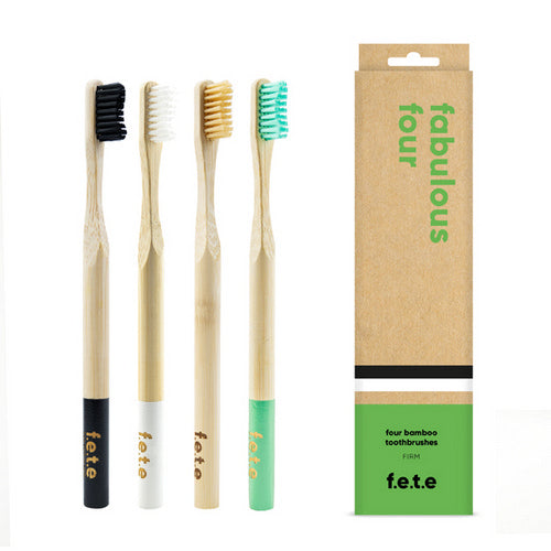 Bamboo Toothbrush Multi Pack Firm 4 Count by F.e.t.e.