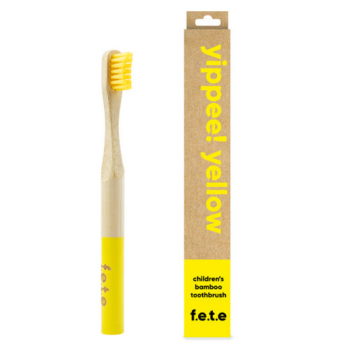 Child Bamboo Toothbrush Yellow 1 Count by F.e.t.e.