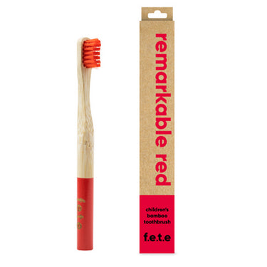 Children's Bamboo Toothbrush Red 1 Count by F.e.t.e.