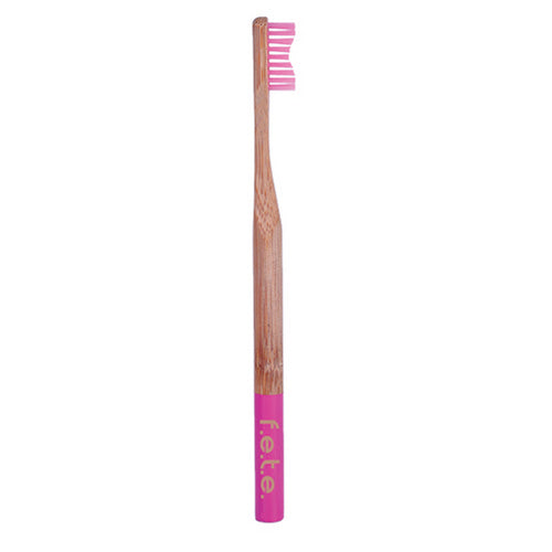 Bamboo Toothbrush Funky Fuchsia 1 Count by F.e.t.e.