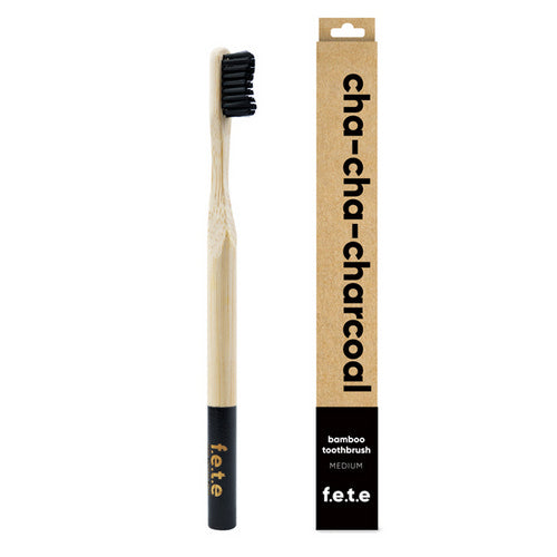 Bamboo Toothbrush Cha Cha Charcoal 1 Count by F.e.t.e.