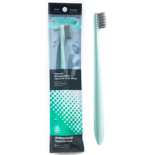 Charcoal Biodegradable Toothbrush 1 Count by Happy Natural Products
