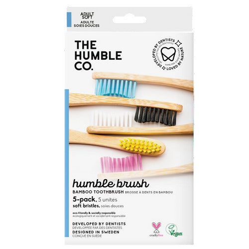 Adult Mixed - Soft Toothbrush 5 Count by The Humble Co.