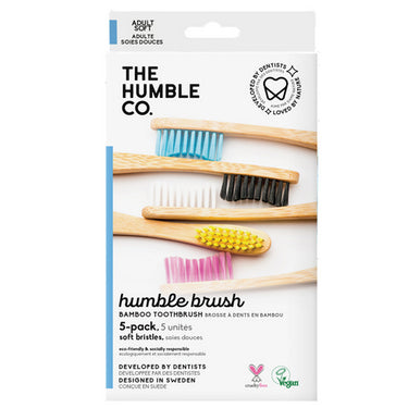 Adult Mixed - Soft Toothbrush 5 Count by The Humble Co