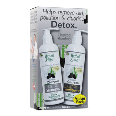 Herbal Glo, Charcoal DETOX Shampoo and Conditioner, 2 Count