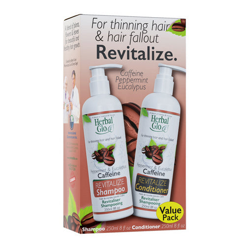 Caffeine REVITALIZE Shampoo and Conditioner 2 Count by Herbal Glo