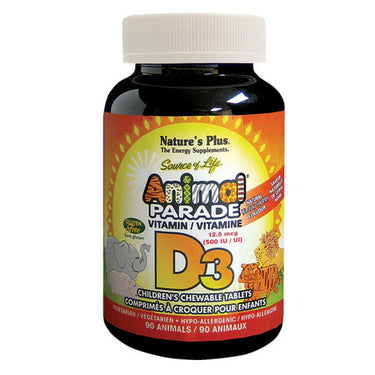 Animal Parade Vit D3, Blk Chy 90 Count by Natures Plus