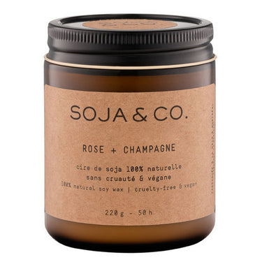 Soy Wax Candle Rose + Champagne 220 Grams by SOJA&CO.