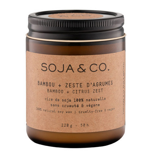 Soy Wax Candle Bamboo + Citrus Ze 220 Grams by SOJA&CO.