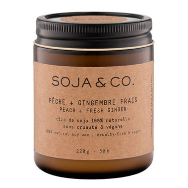 Soy Wax Candle Peach + Ginger 220 Grams by SOJA&CO.